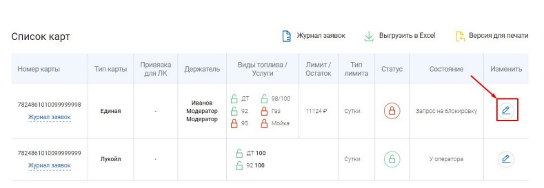 Изменение данных о компании в личном кабинете